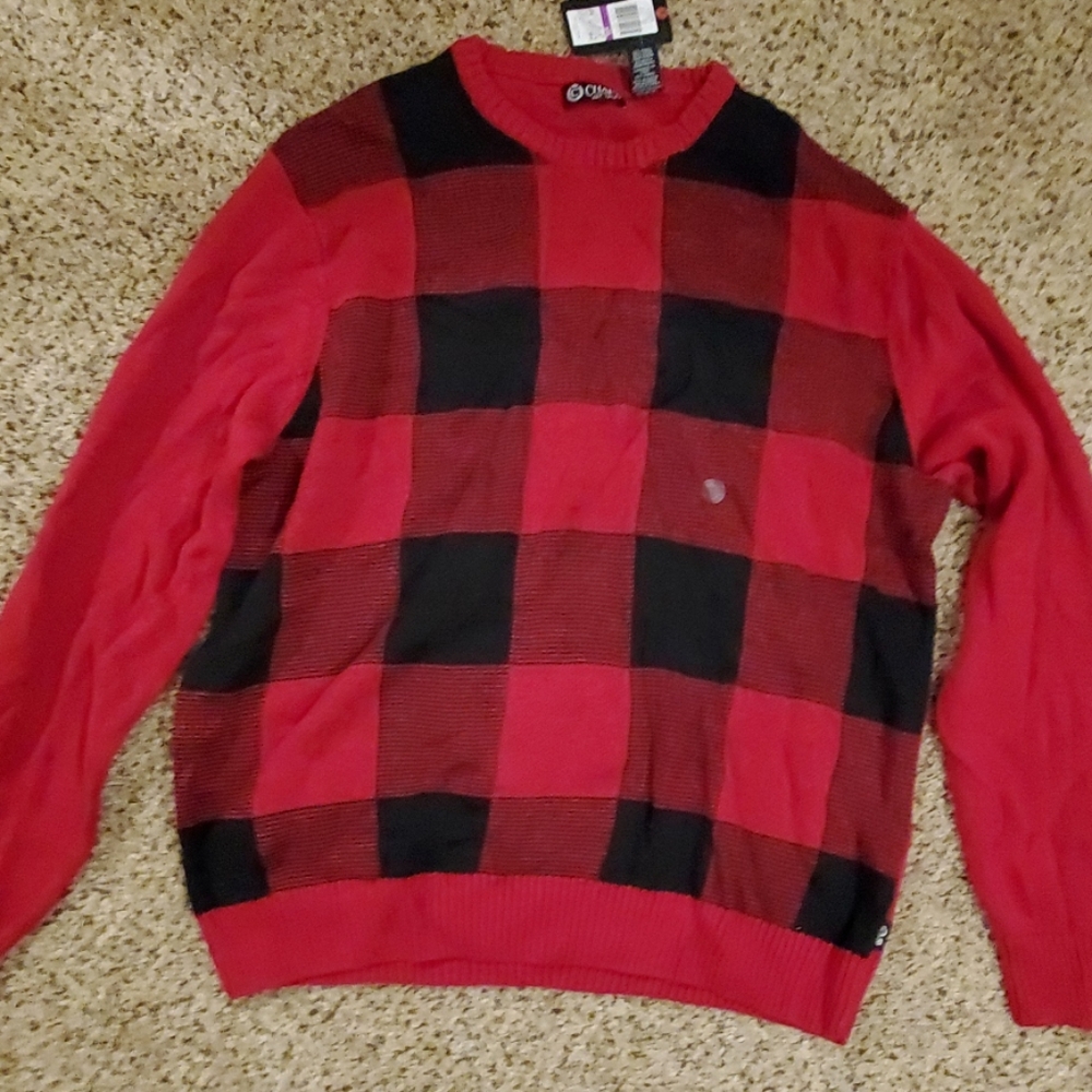 Chaps Plaid Sweater, new